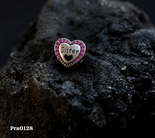 Beloved Sister Heart Charm