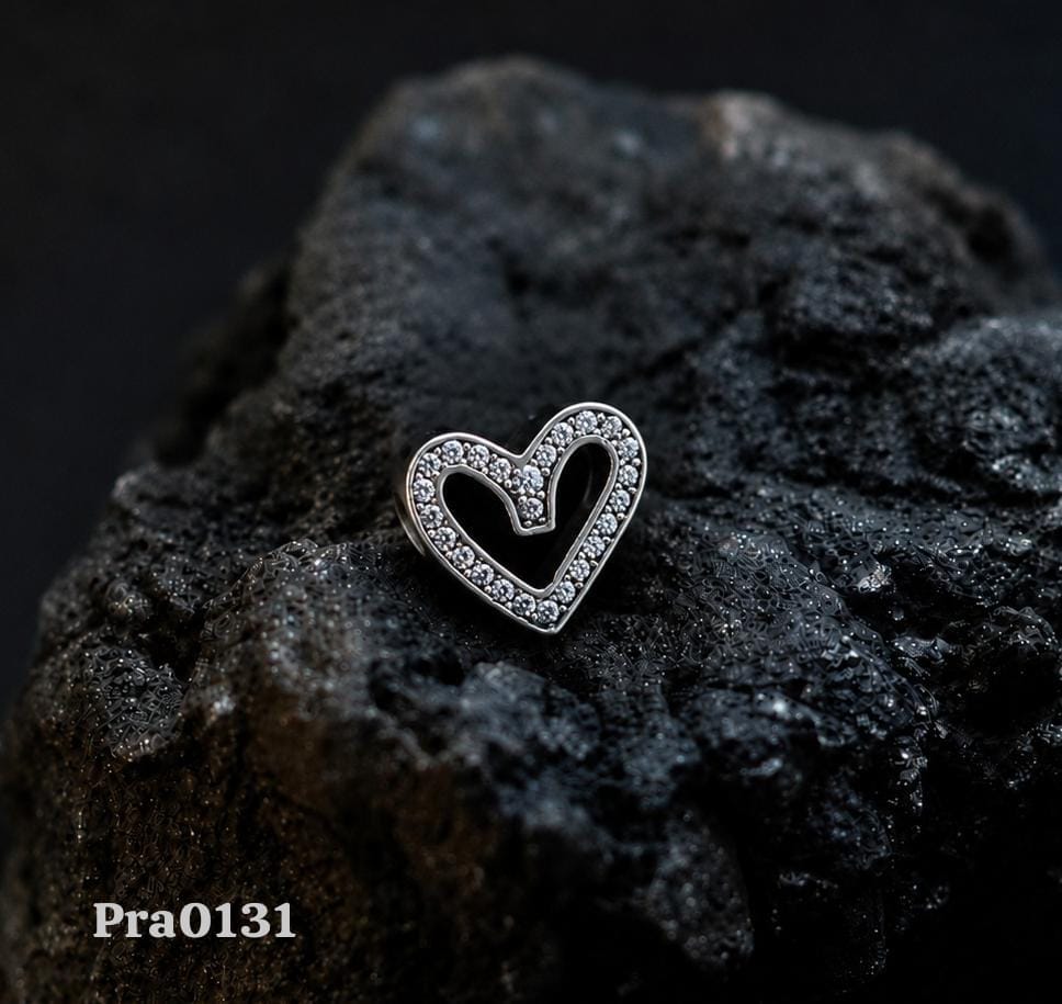 Openwork Pavé Heart Charm