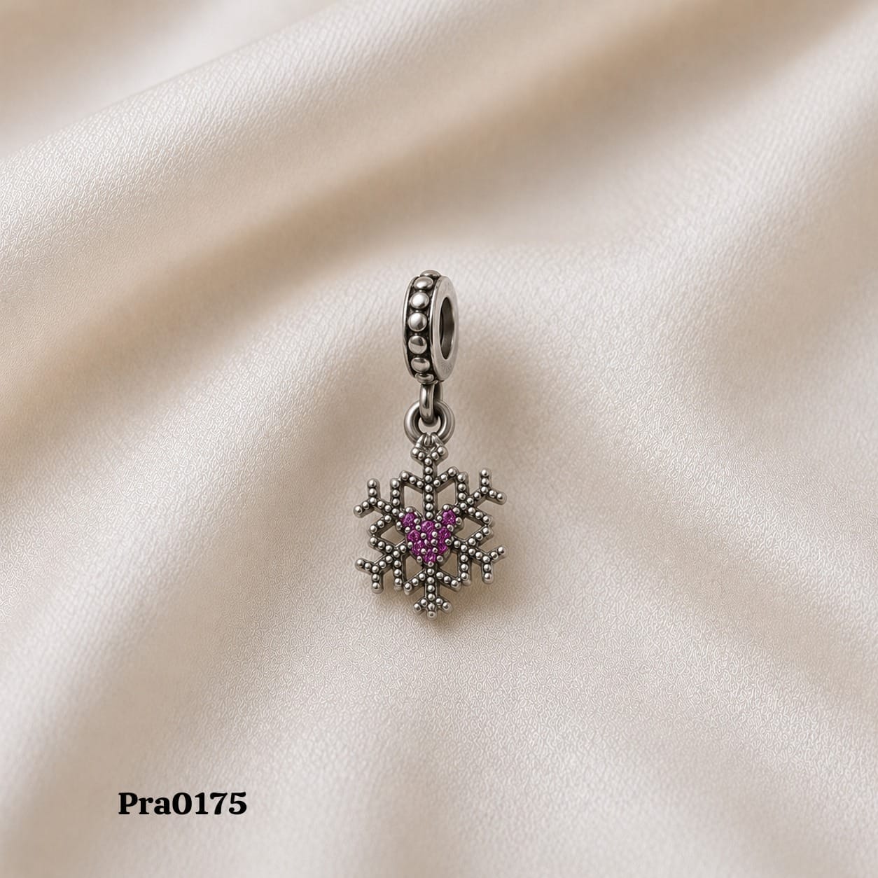 Winter Heart Snowflake" Dangle Charm