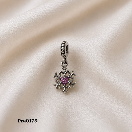 Winter Heart Snowflake" Dangle Charm