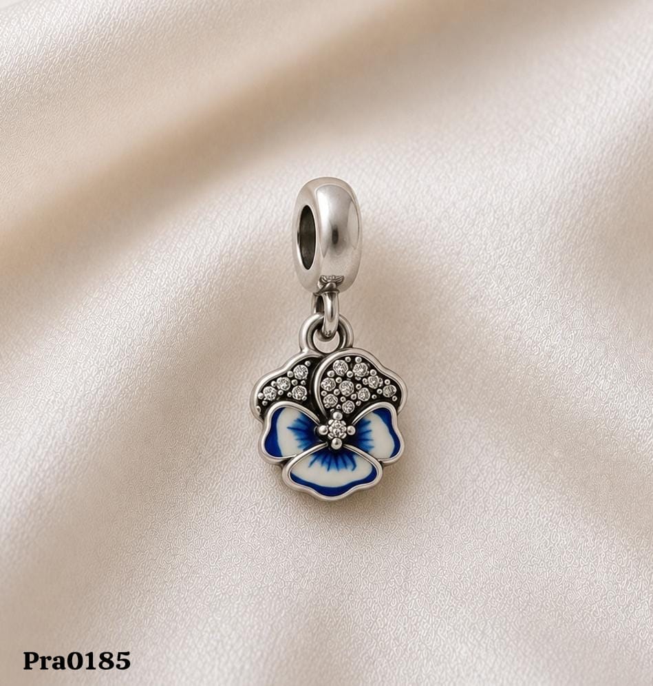 Blooming Pansy" Dangle Charm