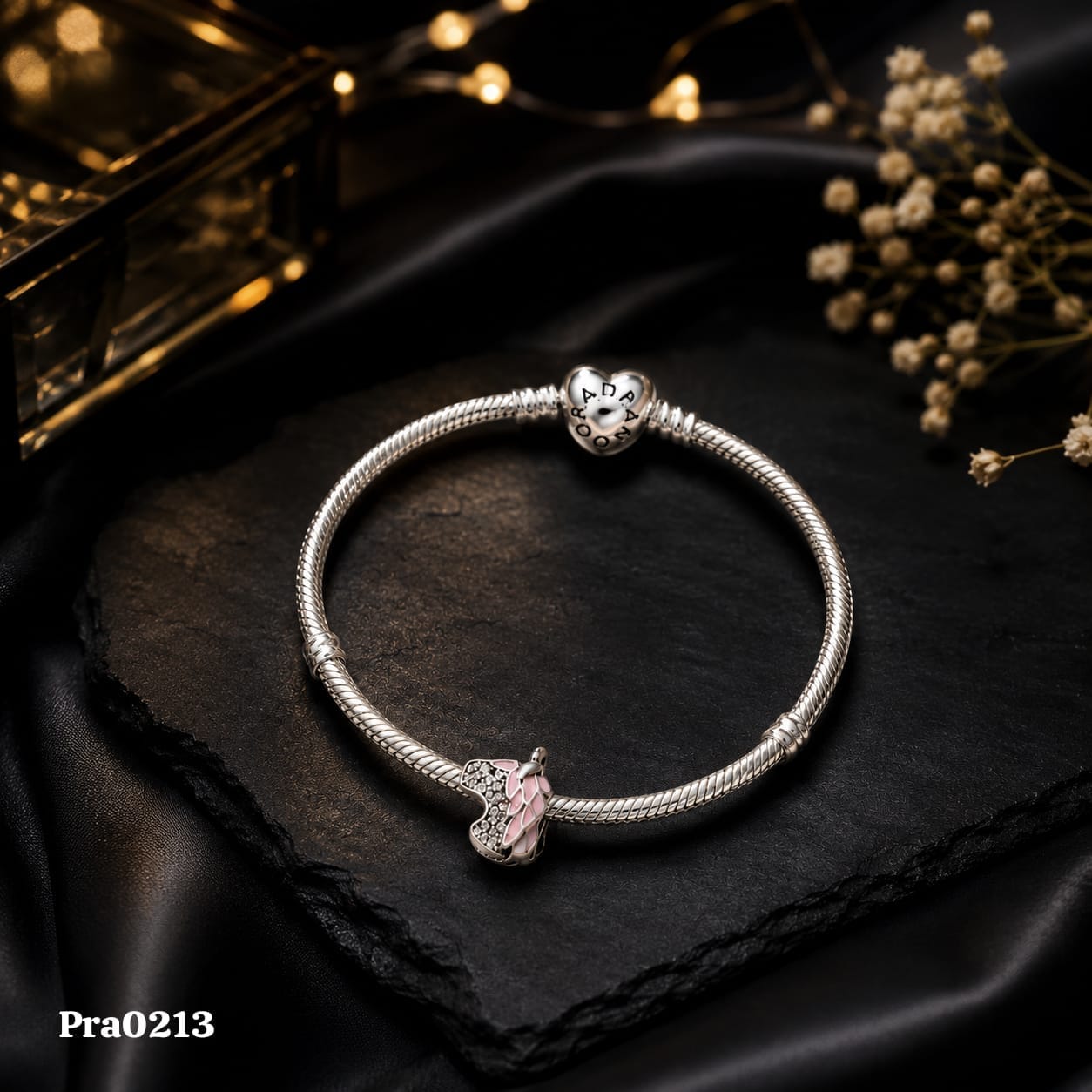 Heart Clasp Snake Chain Bracelet