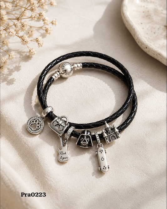 Pop Culture" Multi-Wrap Leather Bracelet