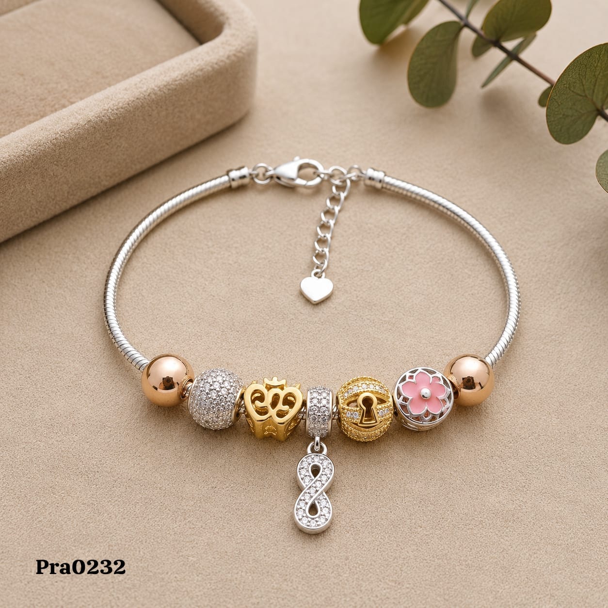 "Infinity Charm" Snake Chain Bracelet