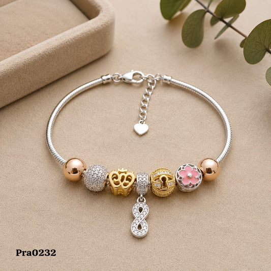 "Infinity Charm" Snake Chain Bracelet