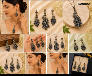 Majestic Marcasite Peacock Set
