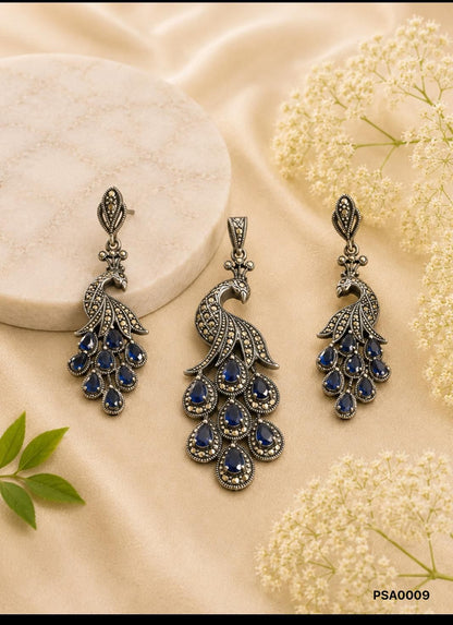 Majestic Marcasite Peacock Set