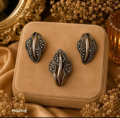 Marcasite Elegance Pendant Set