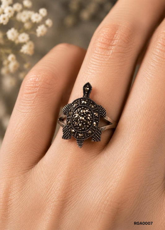 Marcasite Tortoise Heritage Ring