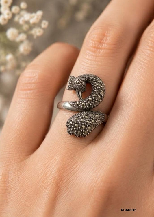 The Marcasite Fox Bypass Ring