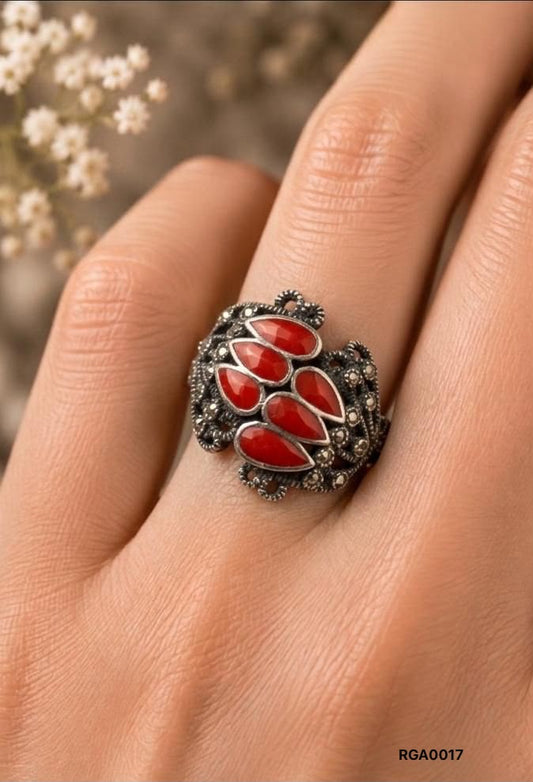 The Vintage Coral Blossom Ring