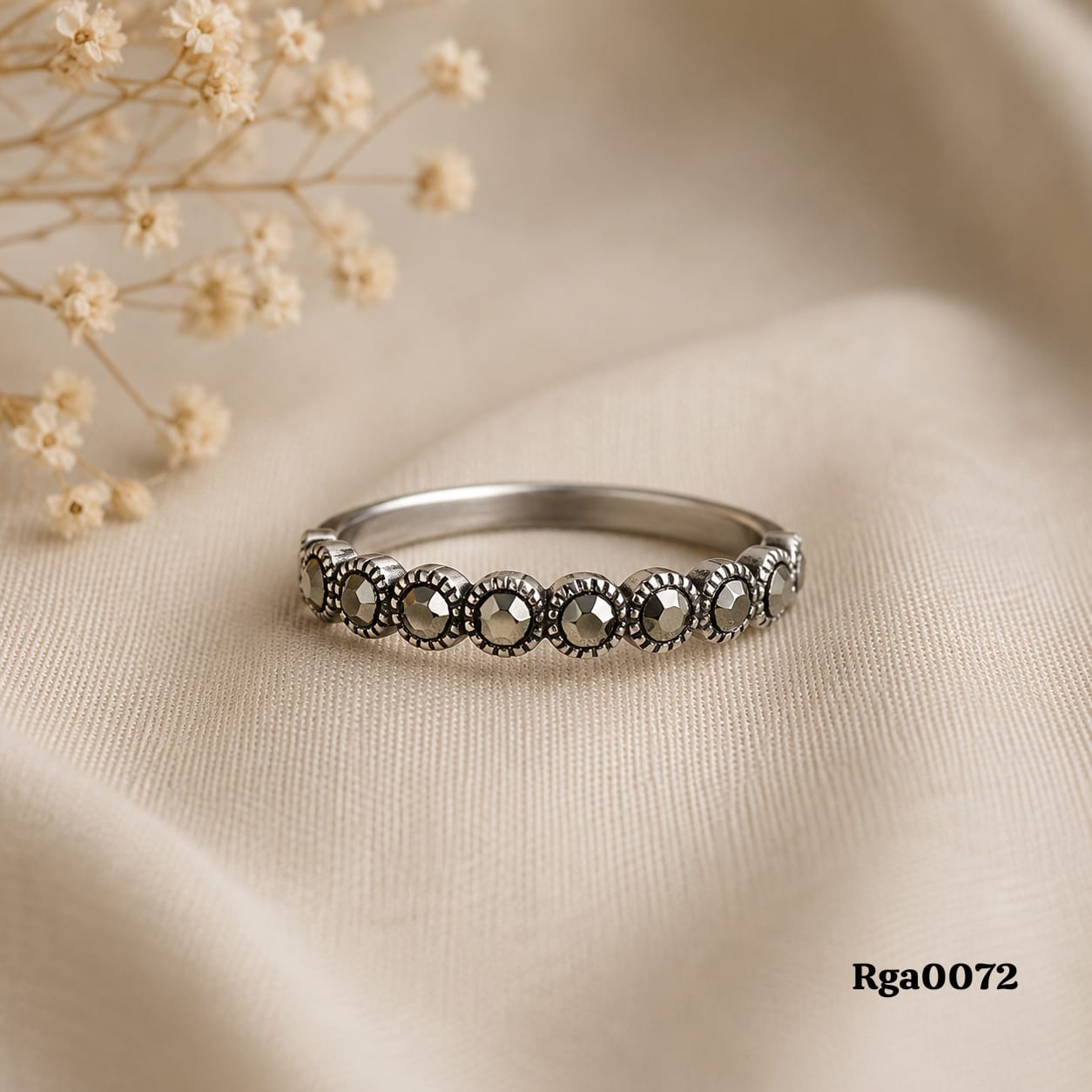 Marcasite Eternity-Style Ring
