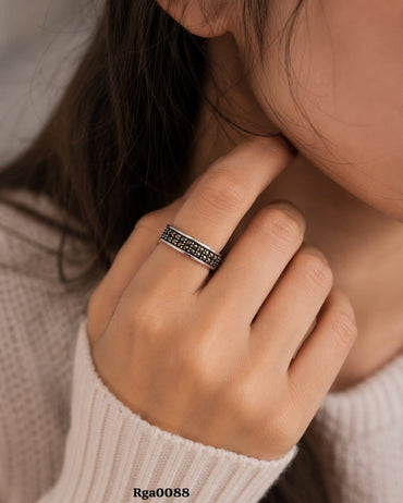 Textured Row Marcasite Band