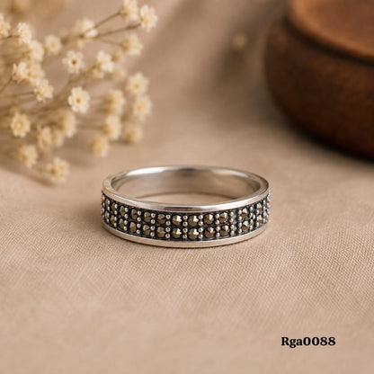 Textured Row Marcasite Band