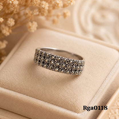 Sterling Silver Marcasite Multi-Row Band