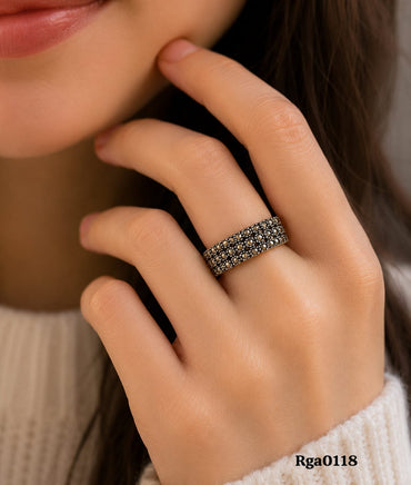 Sterling Silver Marcasite Multi-Row Band