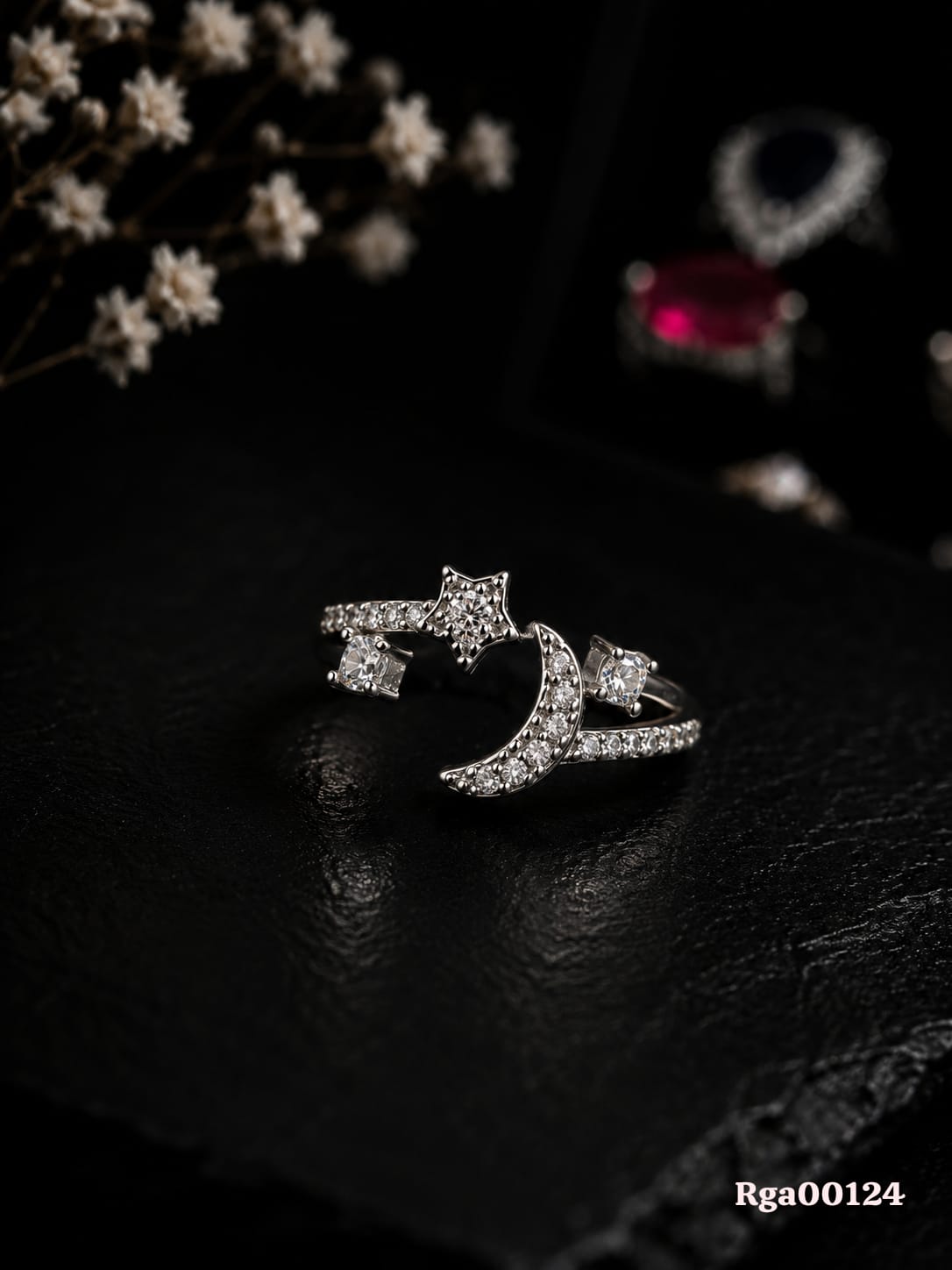 Celestial Star and Moon Ring