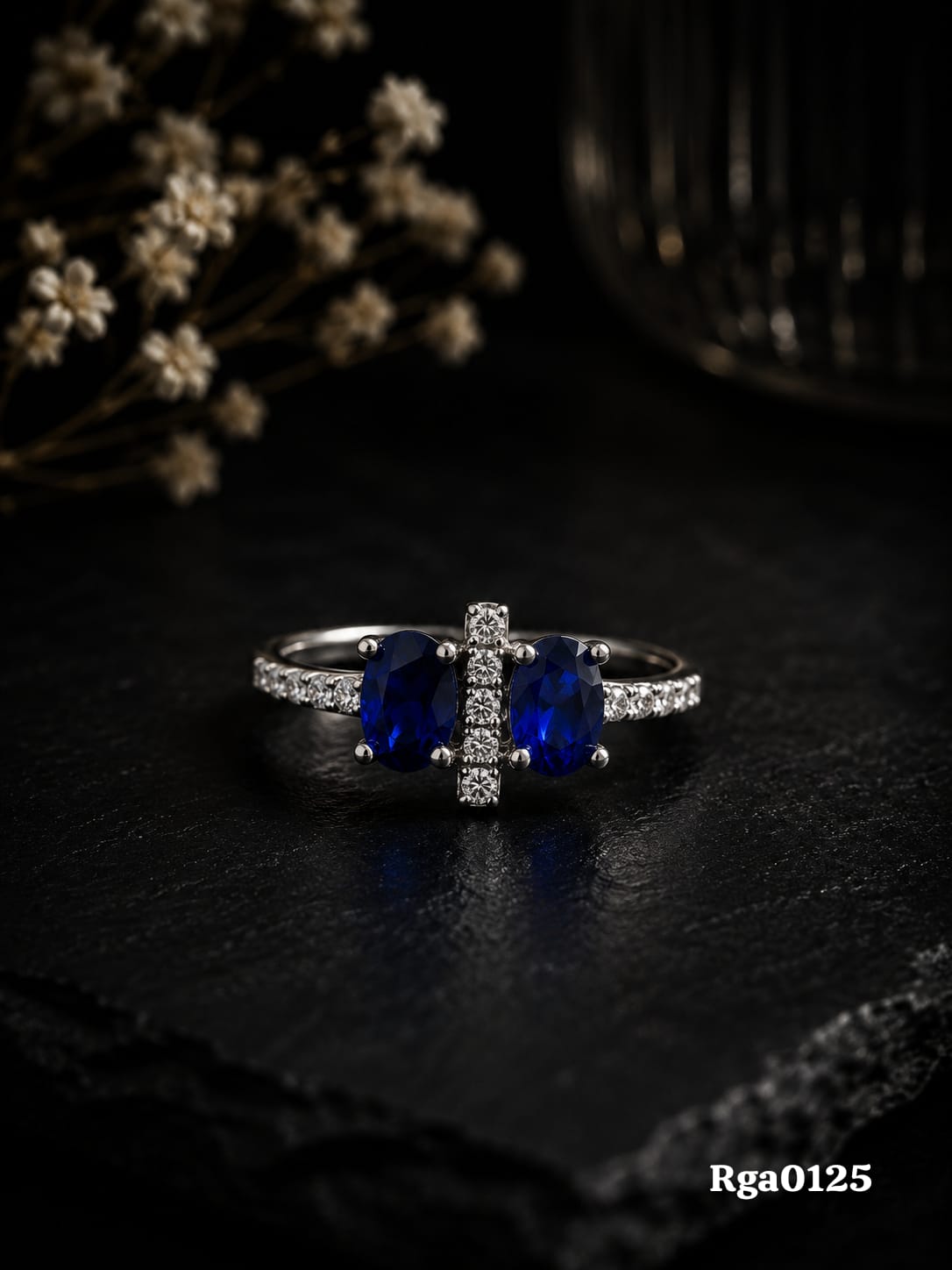 Oval Sapphire-Style Accent Ring