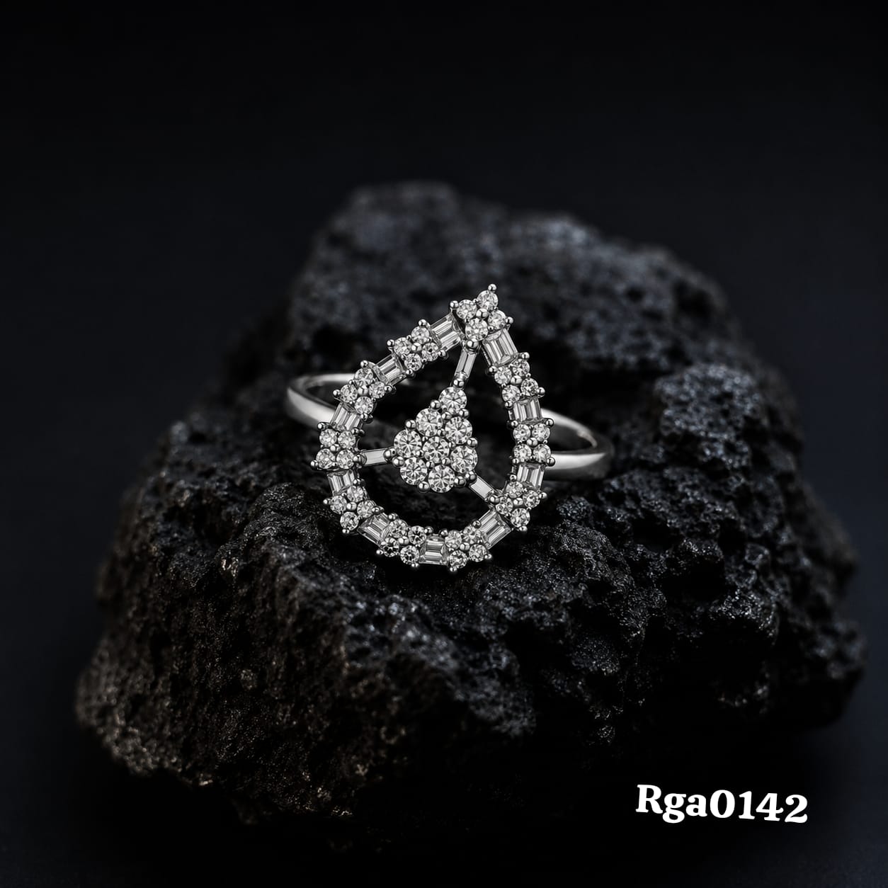 Pear-Shaped Stone Ring