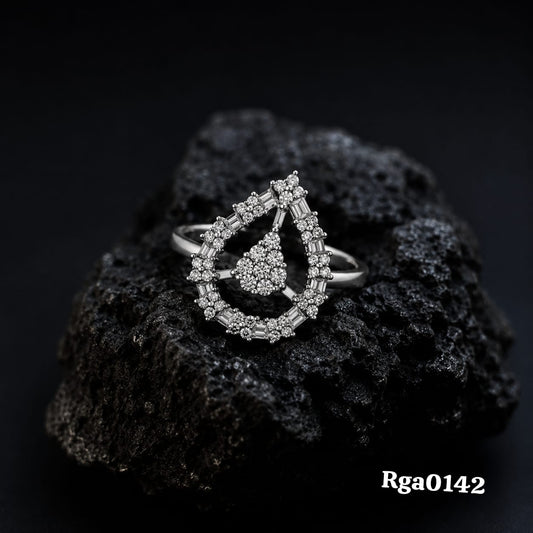 Pear-Shaped Stone Ring