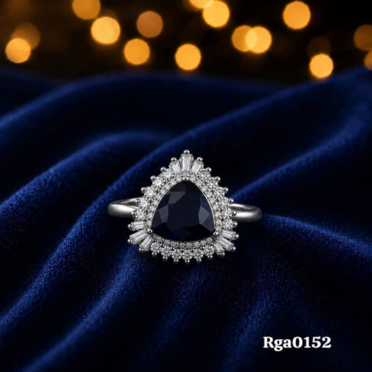 Dark Triangle Stone Ring