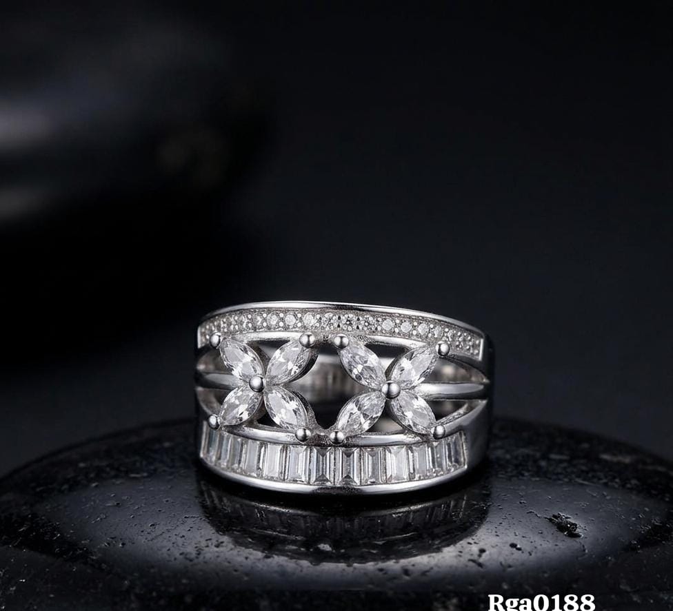 Floral Motif Band Ring