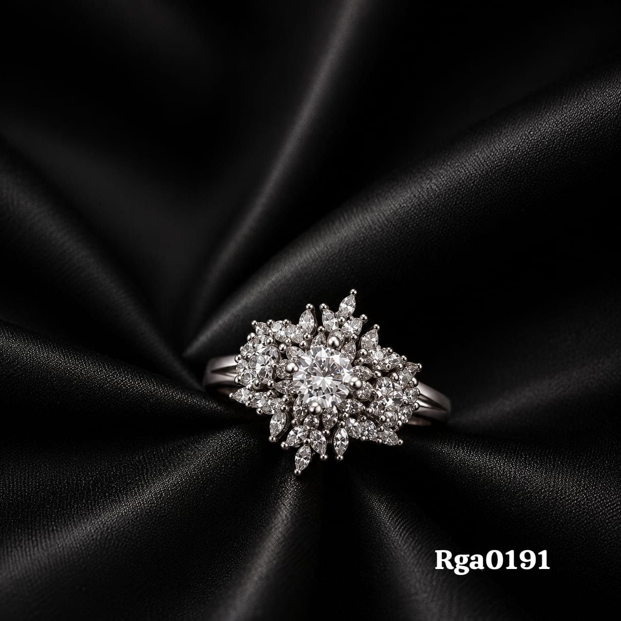 Sparkling Petal Cluster Ring