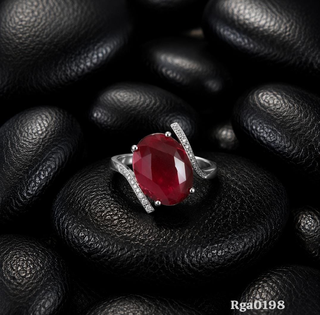 Red Oval Stone Ring