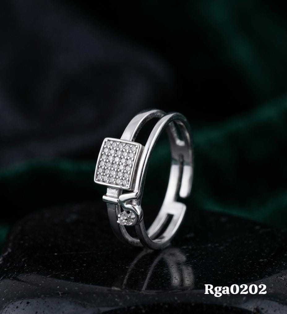 Square Motif Adjustable Ring