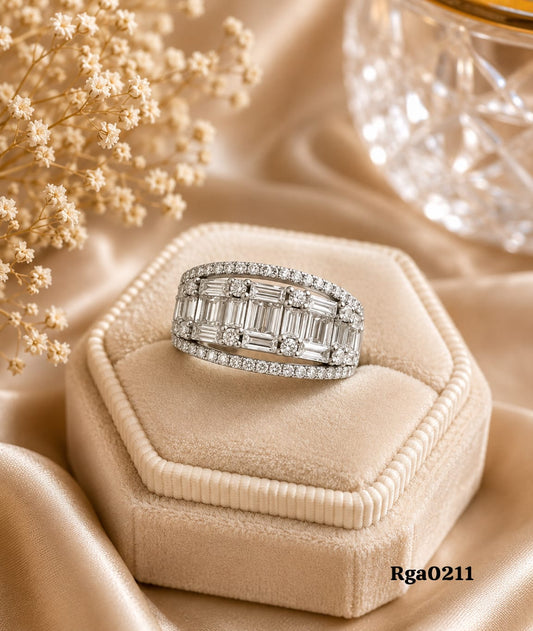 Baguette Cluster Band Ring