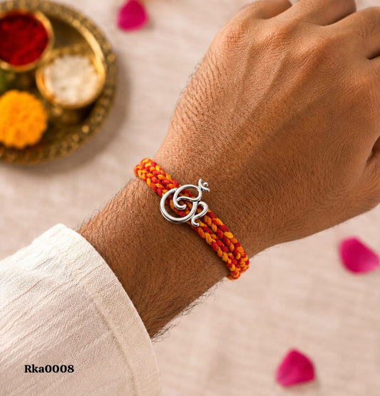 Om / Ganesha Silver Rakhi