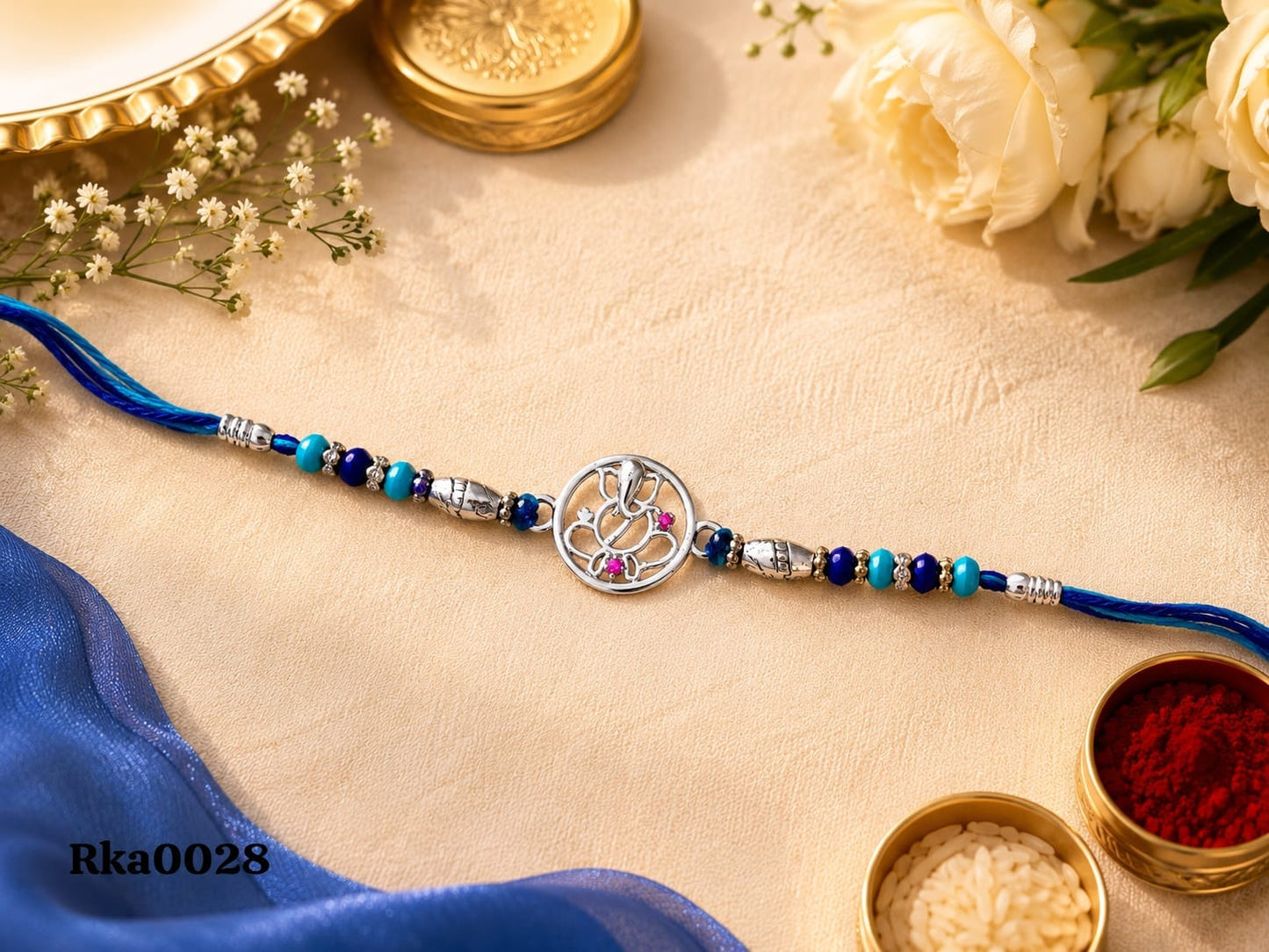 Ganesha Silver Rakhi