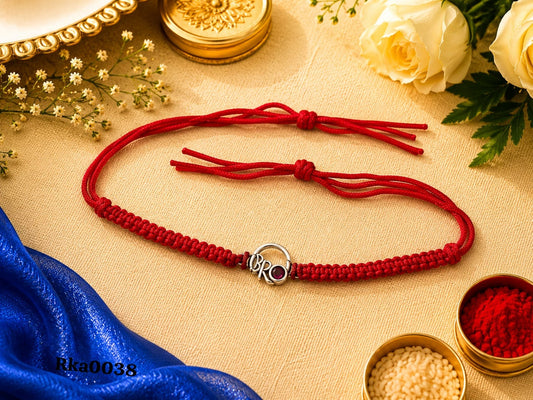 "BRO" Ruby-Tone Knot Rakhi