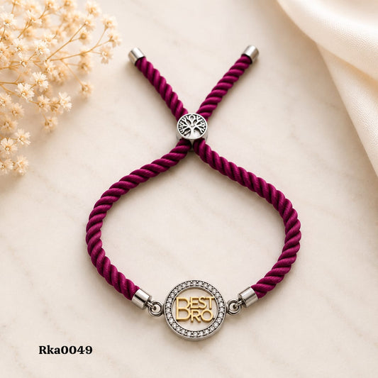 "BEST BRO" Stone-Studded Circular Rakhi