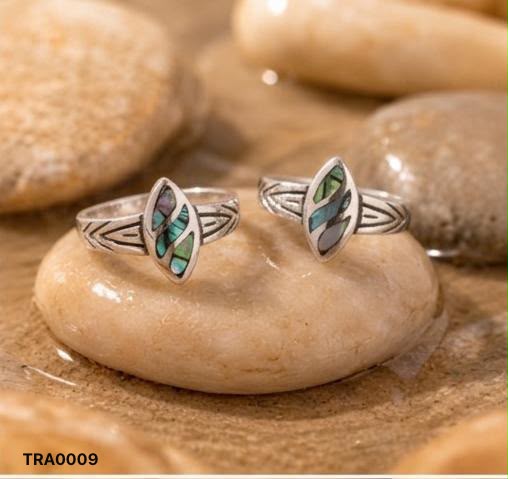 92.5 Sterling Silver & MOP Marquise Toe Rings