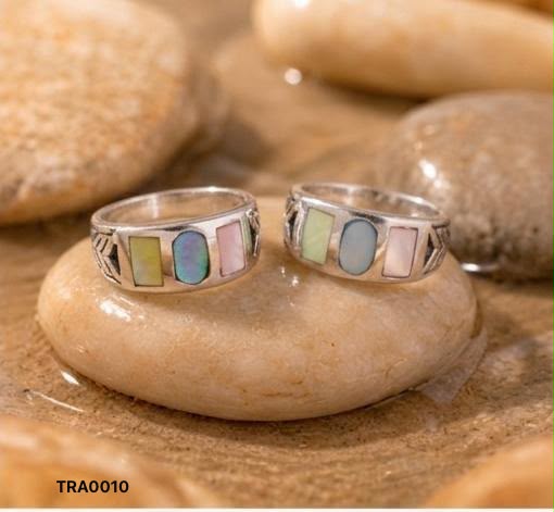 92.5 Sterling Silver & Multi-Stone MOP Toe Rings