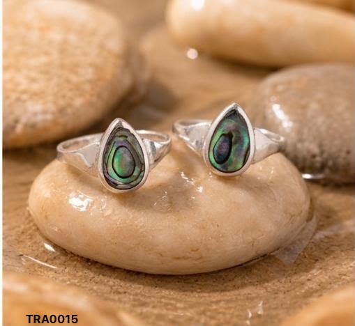92.5 Sterling Silver Abalone Teardrop MOP Toe Rings