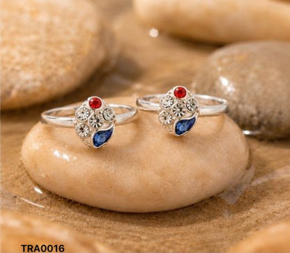 92.5 Sterling Silver Stone Toe Rings