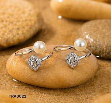 92.5 Sterling Silver Pearl & Stone Toe Rings