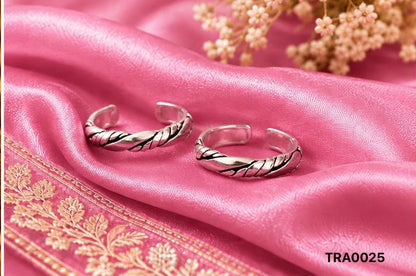 92.5 Sterling Silver twisted rope-style Toe Rings