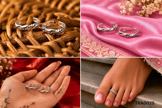 92.5 Sterling Silver twisted rope-style Toe Rings