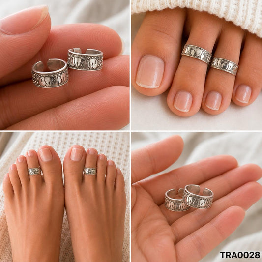 92.5 Sterling Silver Intricate band Toe Rings