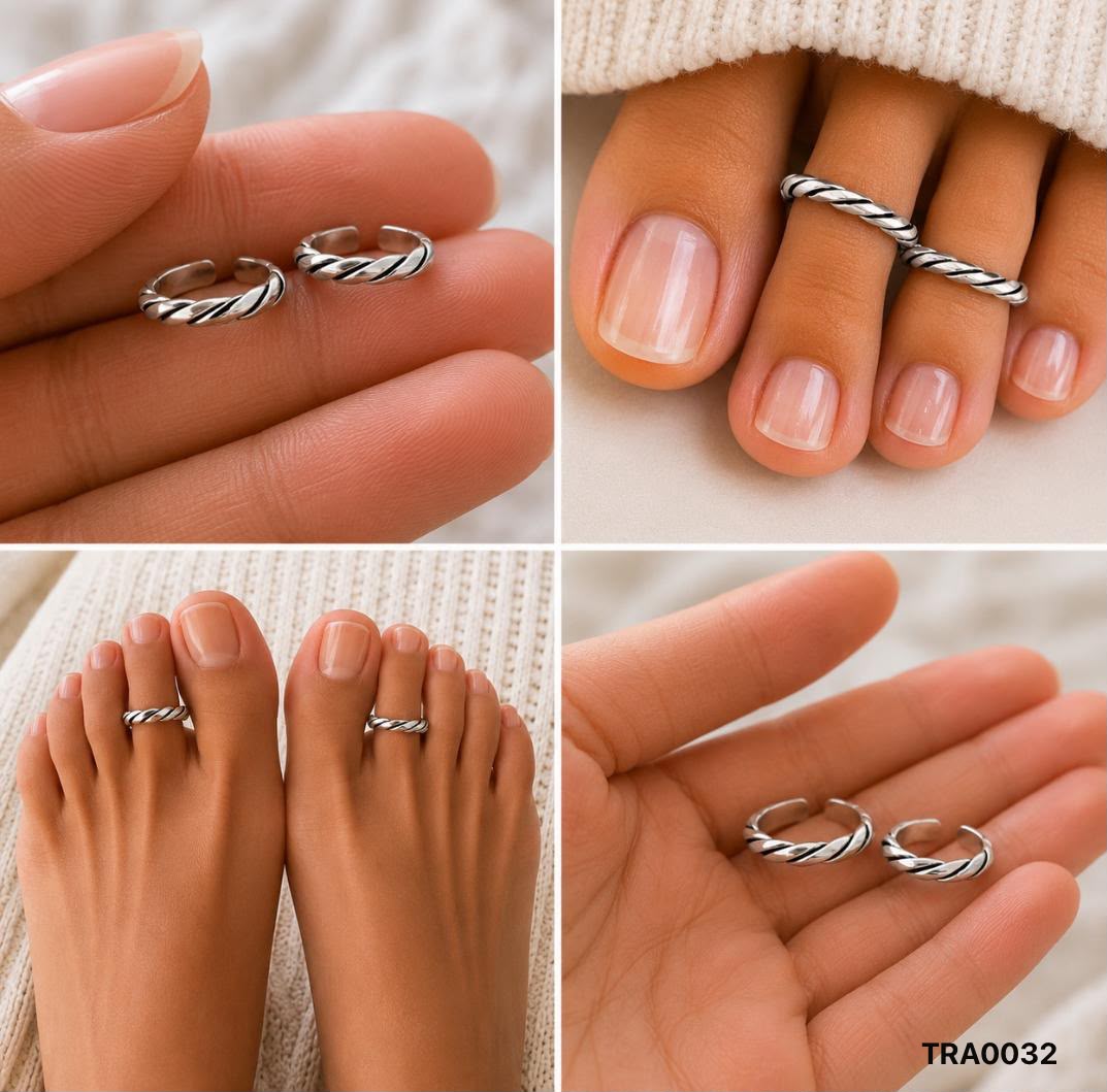 92.5 Sterling Silver twisted rope-style patternToe Rings