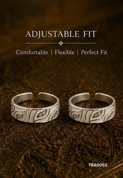 92.5 Sterling Silver a sophisticated band with a clean white enamel Toe Rings
