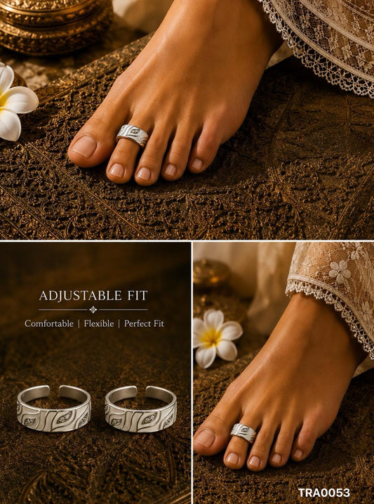 92.5 Sterling Silver a sophisticated band with a clean white enamel Toe Rings