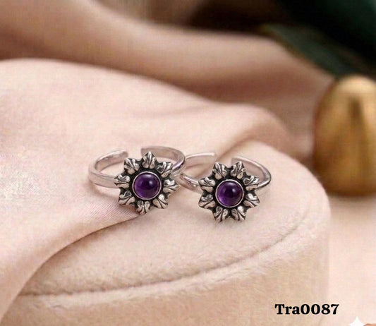 Amethyst Sterling Silver Ring Set