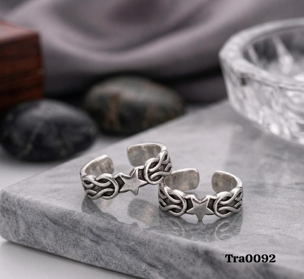 92.5 Sterling Silver swirling filigree-inspired Toe Rings
