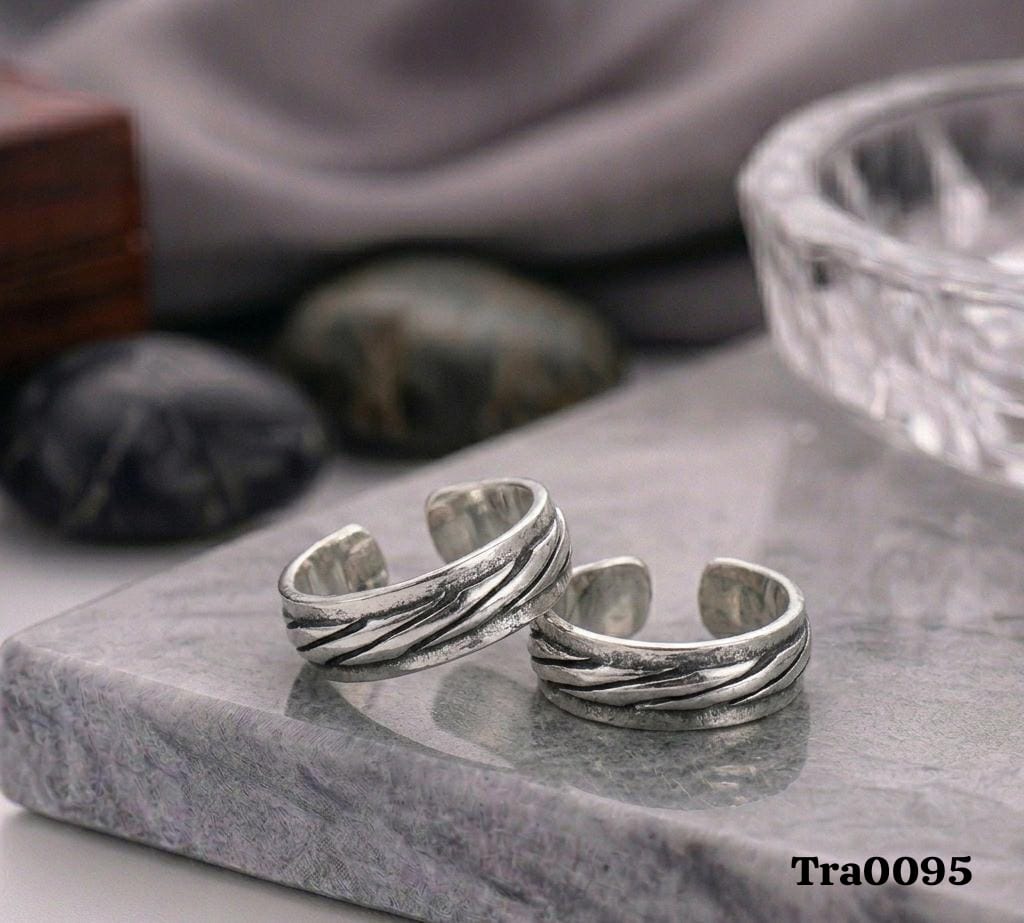 92.5 Sterling Silver wavy design Toe Rings