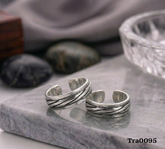 92.5 Sterling Silver wavy design Toe Rings