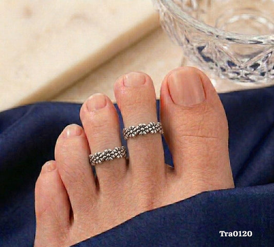 Floral motif  Silver Toe Rings